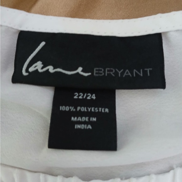 Lane Bryant White Cap Sleeve Tie Front Blouse - Picture 5 of 9
